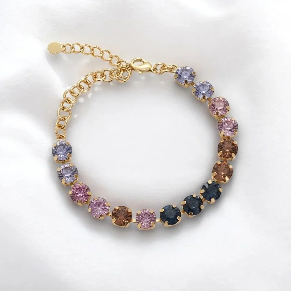 Purple Ombre Crystal Tennis Bracelet – Gold Tone | NWOT - Picture 3 of 4